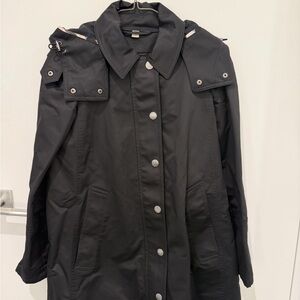 Burberry Black Trench Coat with Hood